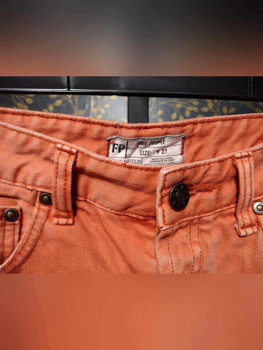 Free People Coral Pink Denim Cutoff Shorts